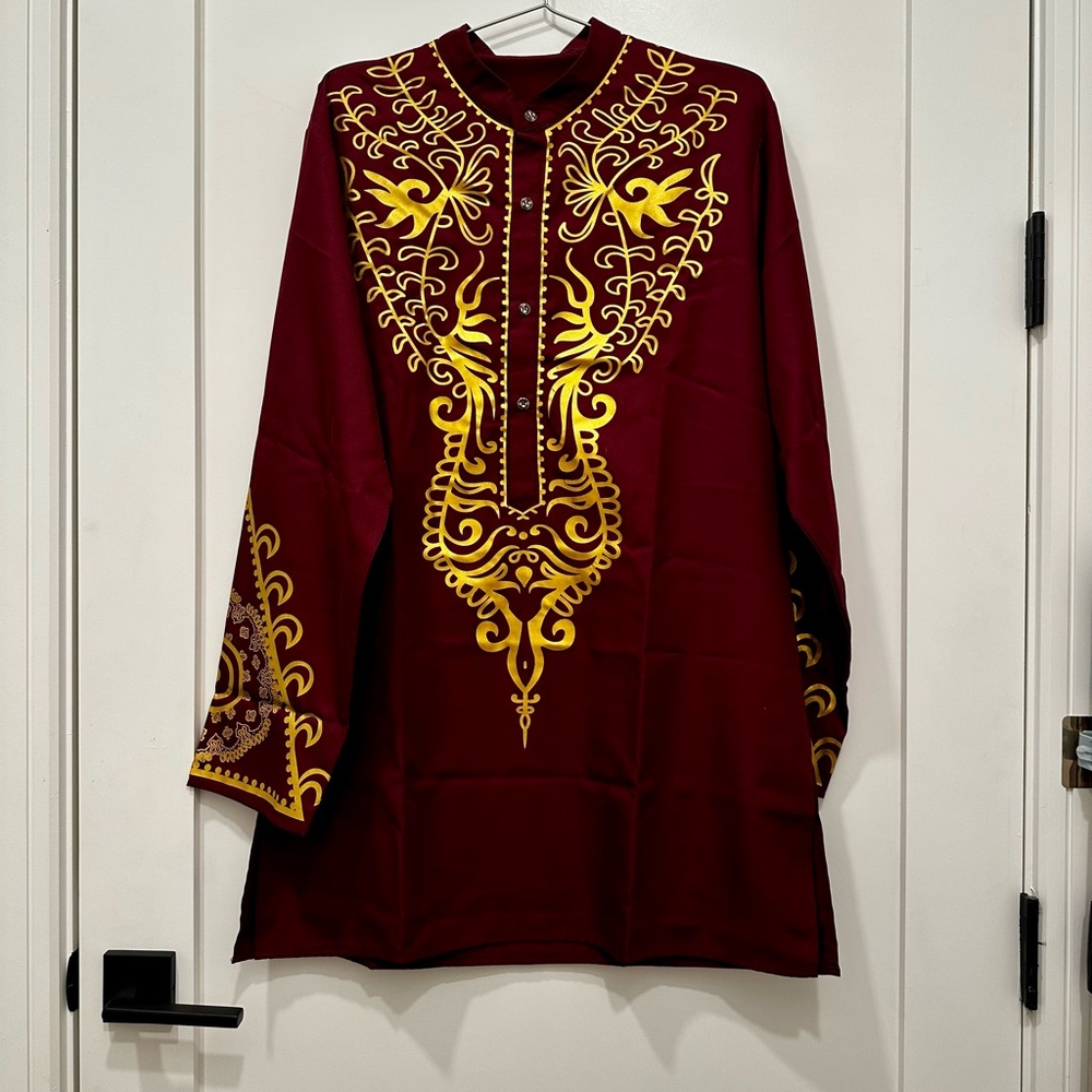 Maroon African Dashiki